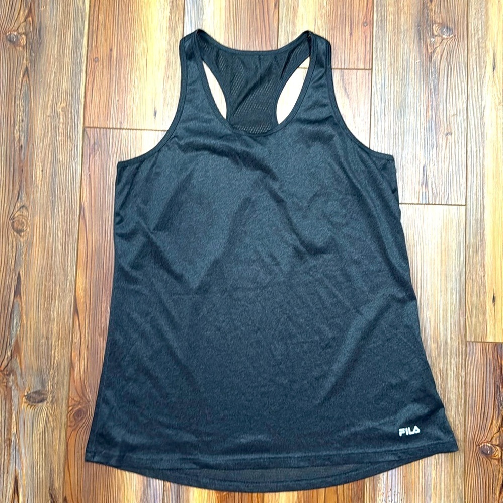 FILA Women’s Dark Gray Racerback Workout Tank Size XL
